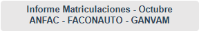 Informe Matriculaciones - Octubre
ANFAC - FACONAUTO - GANVAM